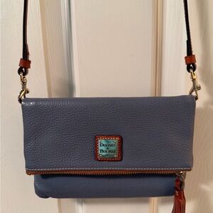Dooney & Bourke Pebble Grain Foldover Zip Crossbody STEEL BLUE